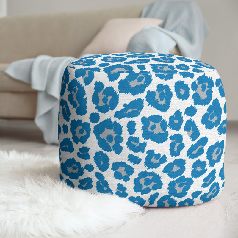 Repose-pieds standard à imprimé animalier 20,5 ", Blanc, bleu, gris