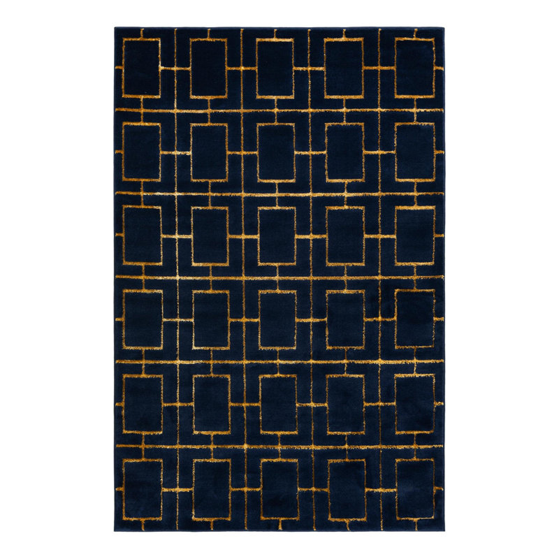 Tapis bleu marine Corando, Rectangle 5 pi 3 po x 8 pi