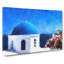Santorini Blue Domed Church Painting - Wrapped Canvas Print-56654362