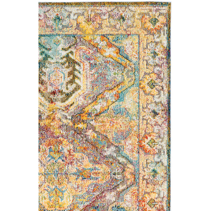 Tapis oriental bleu clair / orange Servin, Rectangle 3 pi x 5 pi