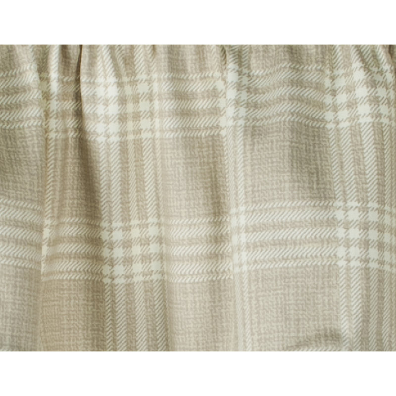 Helgeson Cotton Plaid Scalloped Window Valance, Natural