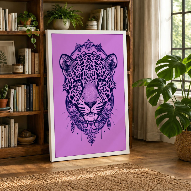 Mandala Leopard Boho - Wrapped Canvas, 18x12 - 45.7 x 30.5 cm, White Border