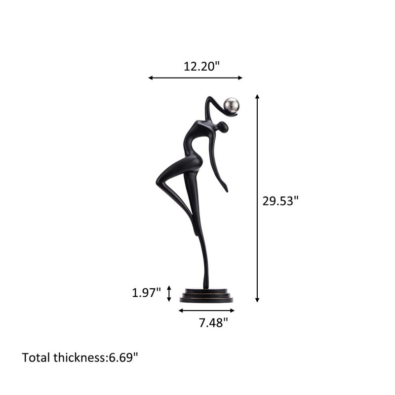 Figurine 29,53 ", H 29,53 po x l 12,2 po x P 6,69 po