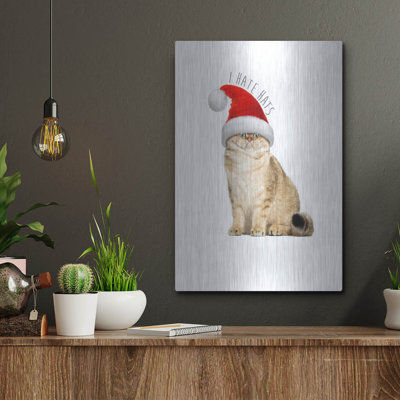  «Christmas I Hate Hats» par John Hovenstine, art mural en métal, 12 po x 16 po