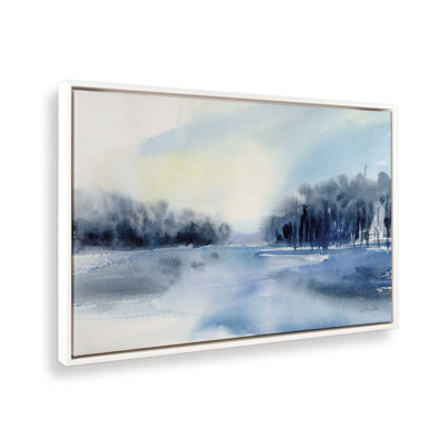 Imprimé brume d'hiver sur le lac