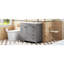 Meuble-lavabo gris 36 po avec lavabo en céramique, 5 tiroirs, fonction de fermeture en douceur et rangement intemporel pour serviettes 36 po