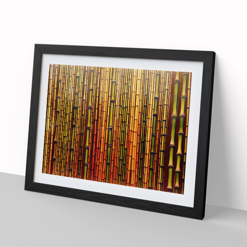 XH1022-366X Admirable Bamboo Forest - Single Picture Frame Print, 46cm H x 64cm W x 2cm D, Black