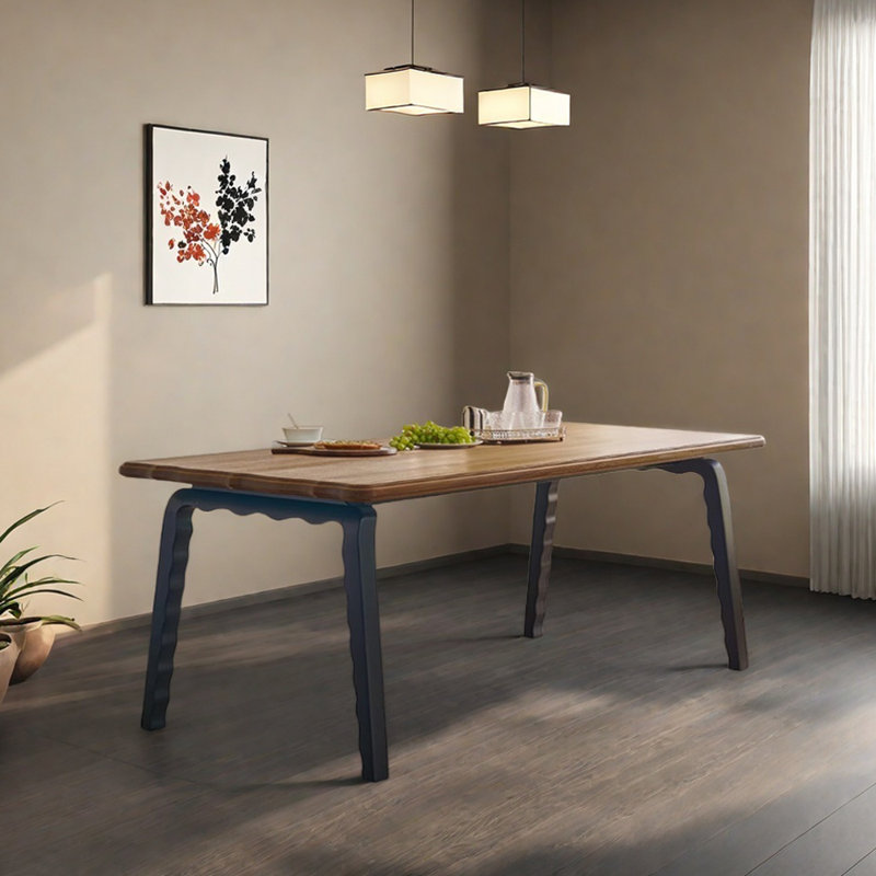 Table de salle à manger durable en bois massif haut de gamme, H 29,92 po x L 70,86 po x l 33,46 po