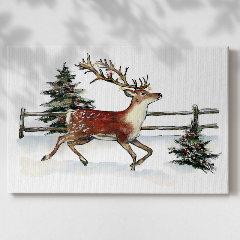 Art de Noël de Noël III - Toile tendue avec châssis-L, H 40 po x l 60 po
