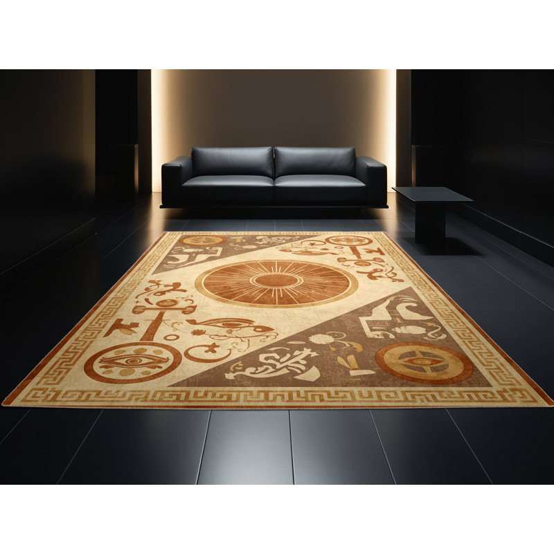 Tapis oriental beige classique lavable à la machine Flemington Ra, 3 x 5