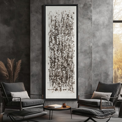 «Expressive Black Ink Botanical Composition», reproduction d'art encadrée sur toile encadrée