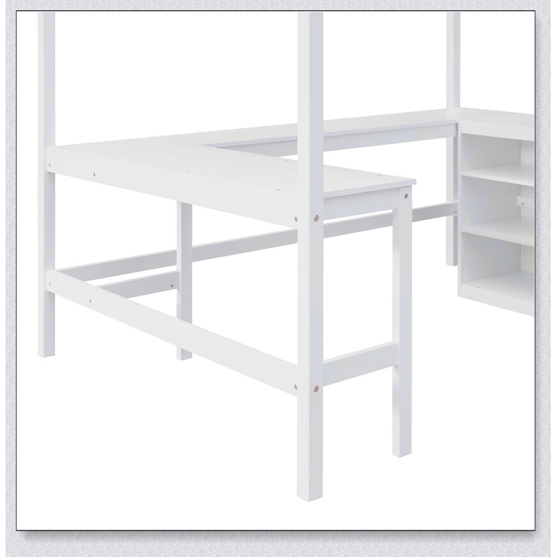 Lit mezzanine avec tablettes Keilon