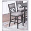 Ensemble de salle à manger à hauteur de comptoir 5 pièces gris avec table ronde, tablettes et 4 chaises hautes pour maisons contemporaines modernes
