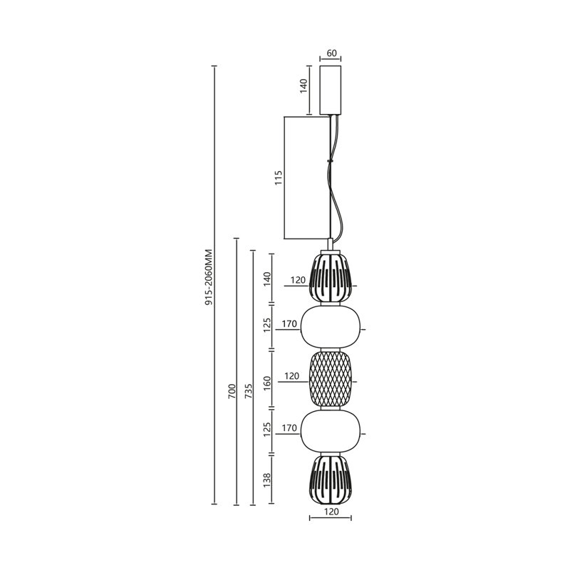 Caro 1 - Light LED Pendant, Clear/White