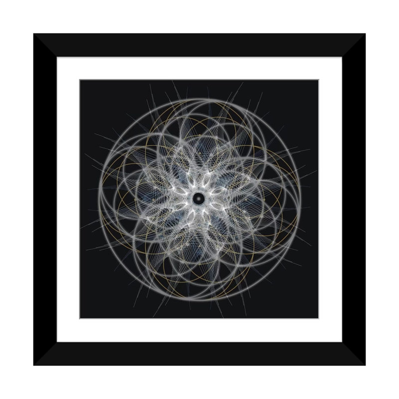 «Positif énergie I», impression sur toile tendue, H 16 po x l 16 po x P 1 po, Papier beaux-arts encadré noir, Blanc