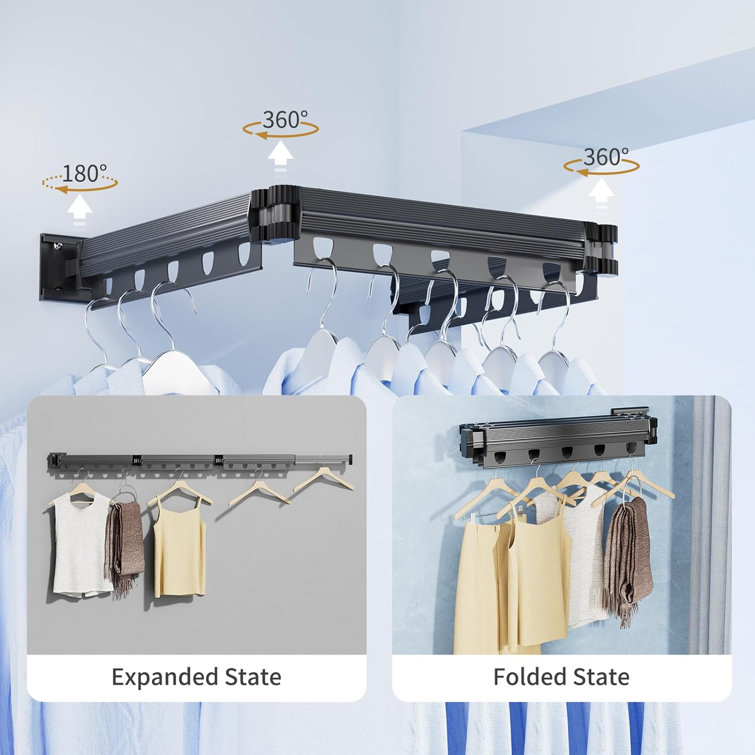 Rebrilliant Aluminum Foldable Wall-Mounted Drying Rack & Reviews