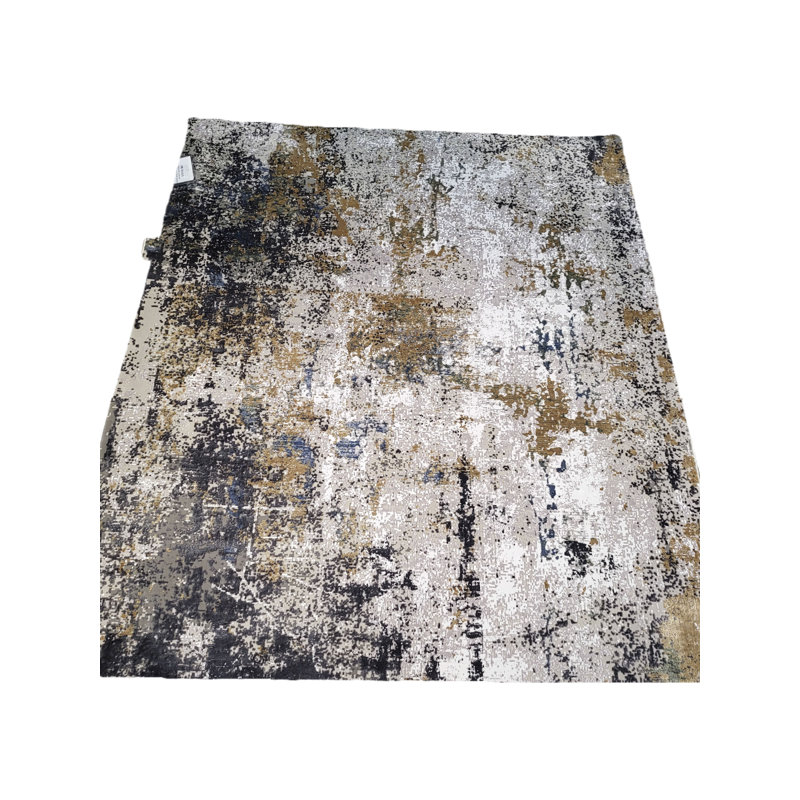 Tapis gris en fibres naturelles
