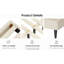 Grand lit beige - Structure, sans sommier, avec assemblage facile et plancher de nuit tranquille (beige) - Espace de rangement