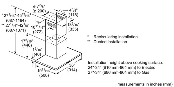 Hauslane 30 400 Cubic Feet Per Minute Convertible Wall Mount