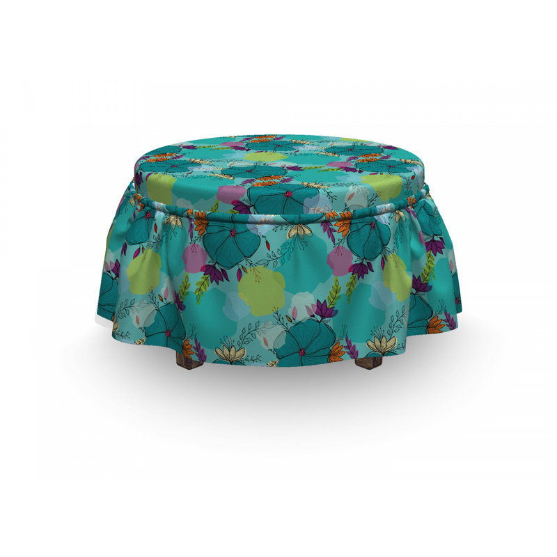 Housse pour repose-pieds art floral sketch