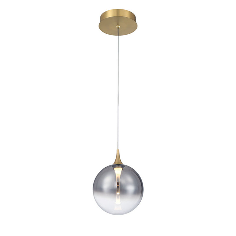 Iissa, luminaire suspendu, 6 po, or, verre fumé, Fumée