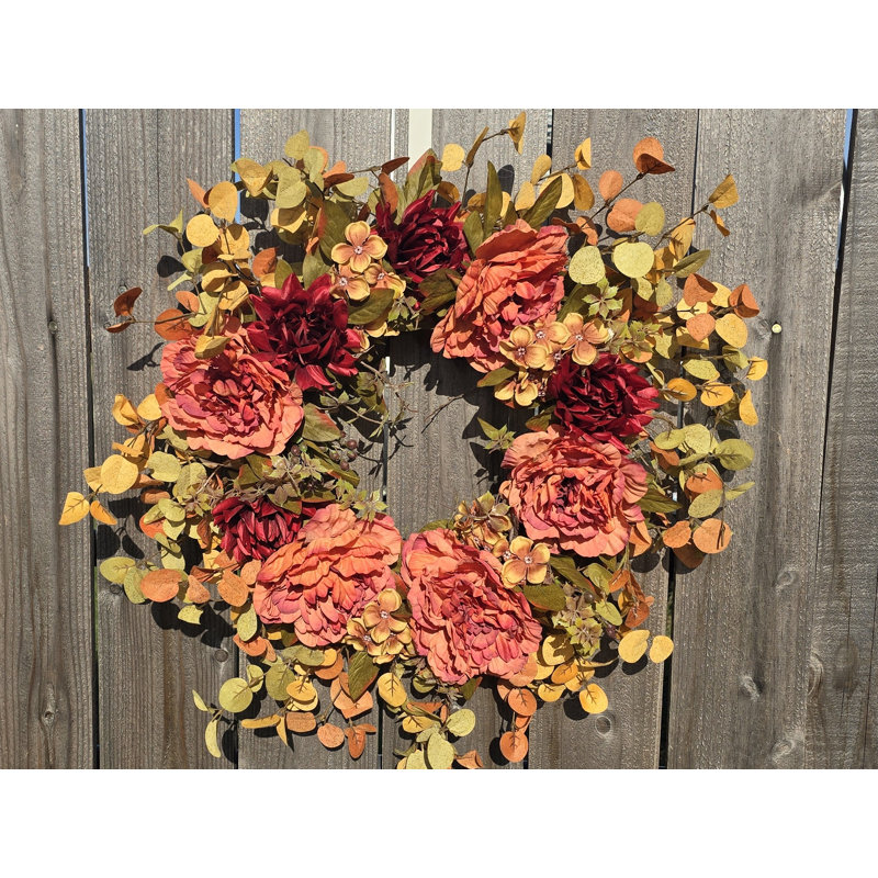 Fall Eucalyptus, Peony And Hydrangea Wreath