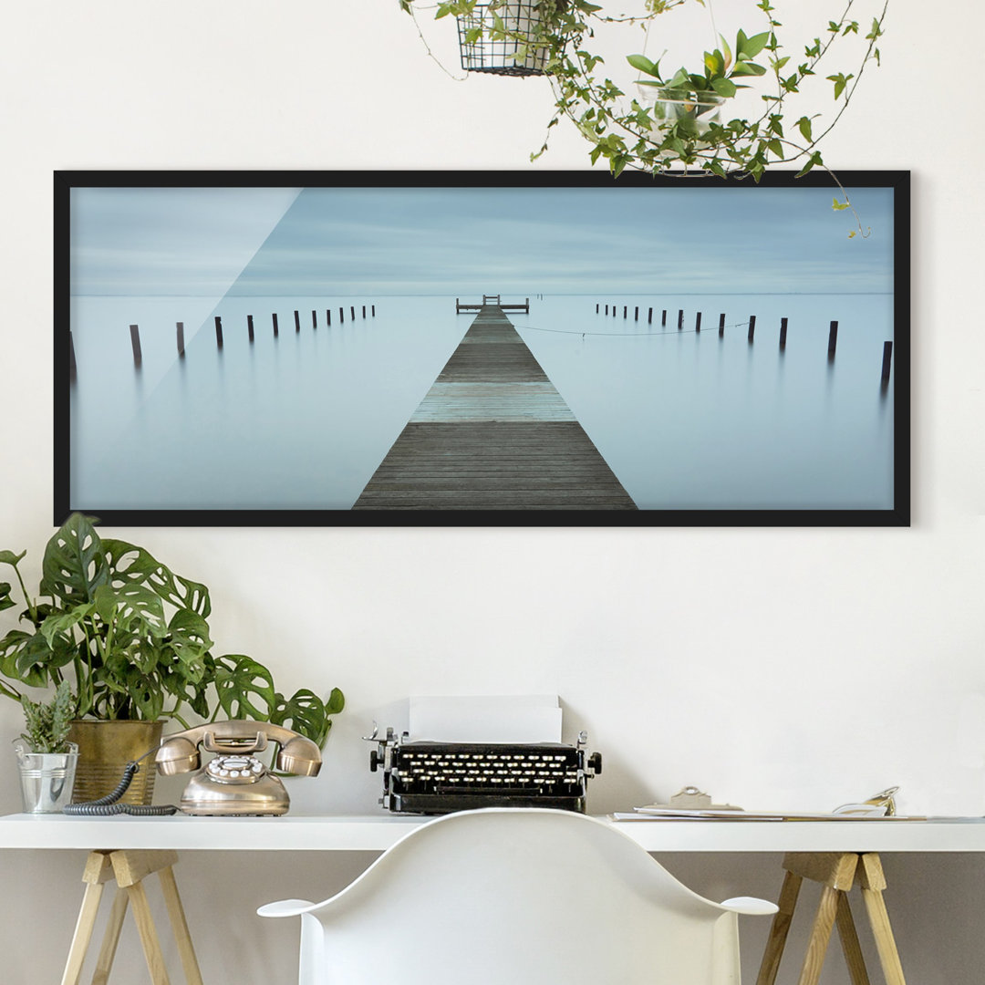 Bild mit Rahmen - Pier in Schweden - Panorama-Landschaft - A