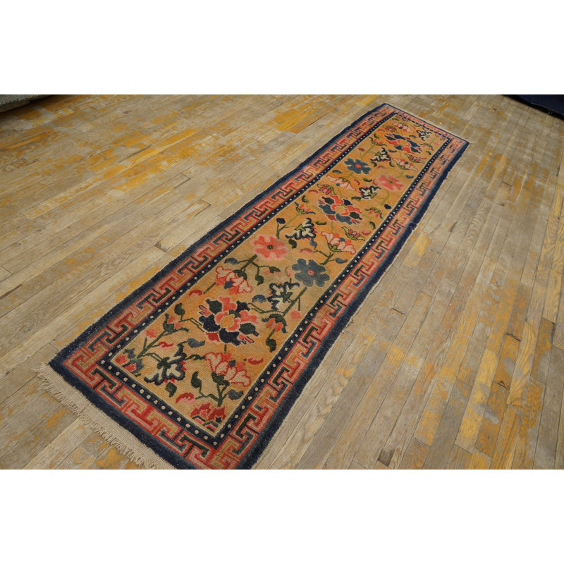 Antique Tibetan Chinese Geometric Knotted Rug