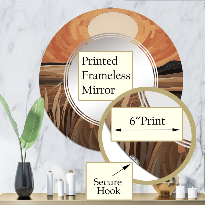 Miroir mural sans cadre Saldanha, 32 po x 32 po