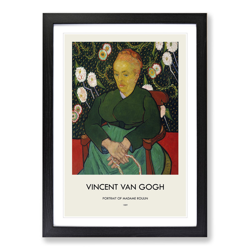 The Berceuse by Vincent Van Gogh - Picture Frame Painting, 48cm H x 36cm W x 2cm D, Black Framed