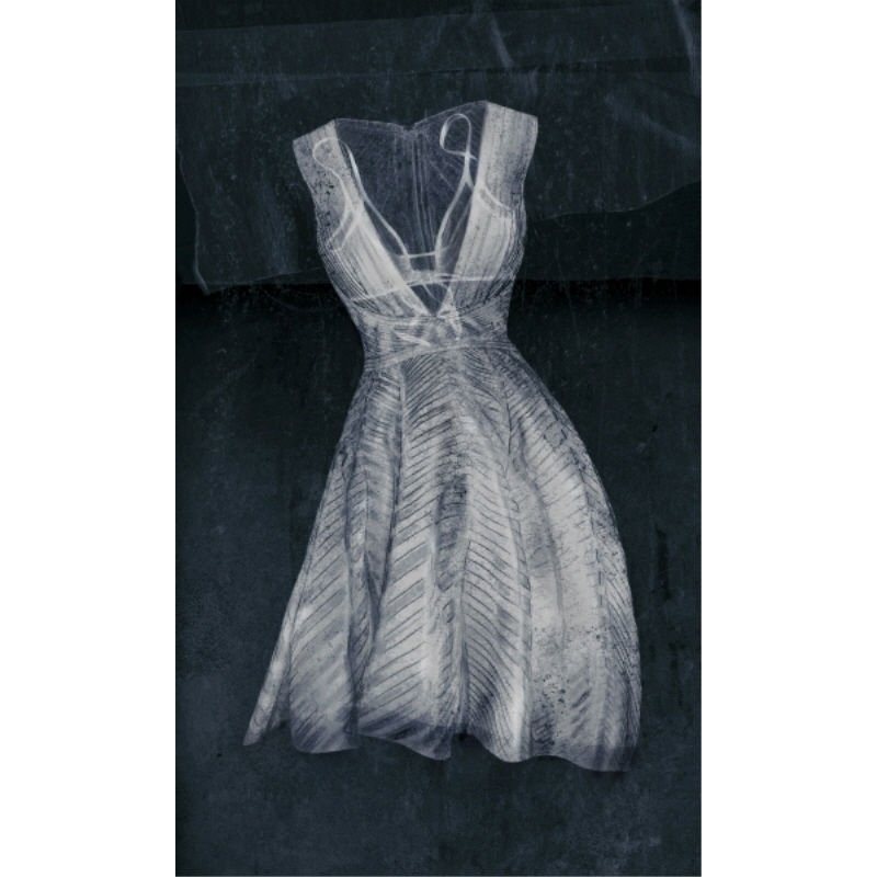 Dress Up V Print by Elena Carlie, Glass Coat, 40" H x 24" W x 1.5" D