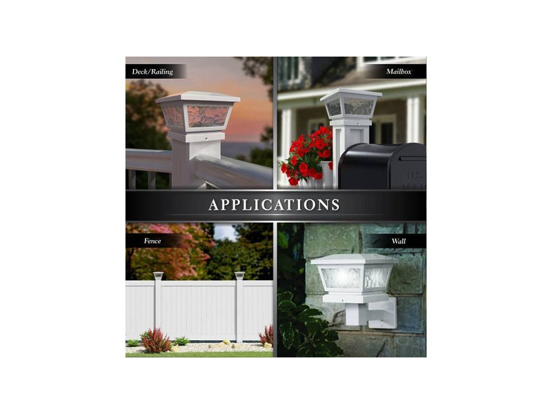 Capuchon de poteau solaire Fairmont blanc Classy Caps FS100W 5x5/4x4/3,5x3,5 pouces