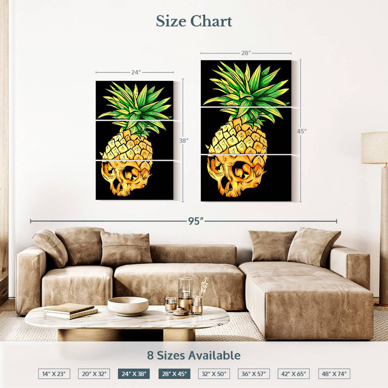 Crâne d'ananas Kerner, H 38 po x l 24 po
