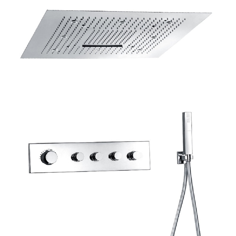 Platinum Thermostatic Ceiling Mount Rain Shower Set