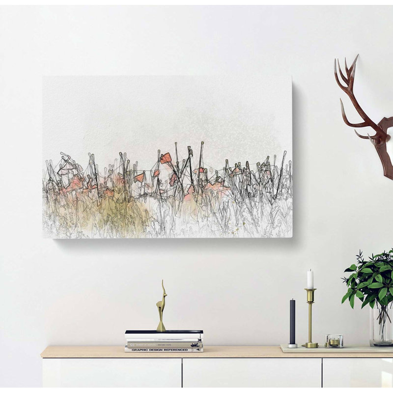 Field of Poppy Flowers in Abstract - Wrapped Canvas, 35cm H x 50cm W x 3cm D