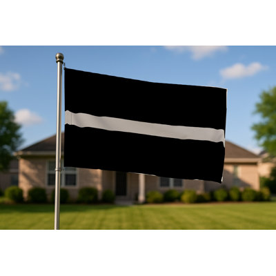 Thin Silver Line Flag - Drapeau