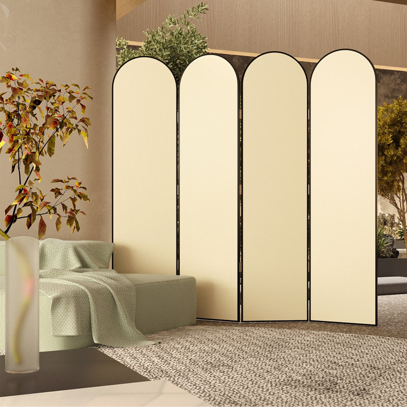 Paravent nordique Luxury, H 78,74 po x l 70,87 po x P 1,57 po, Noir / Beige