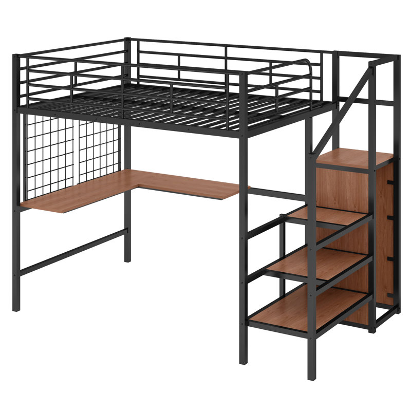 Ontario Kids Loft Bed, Black, Full