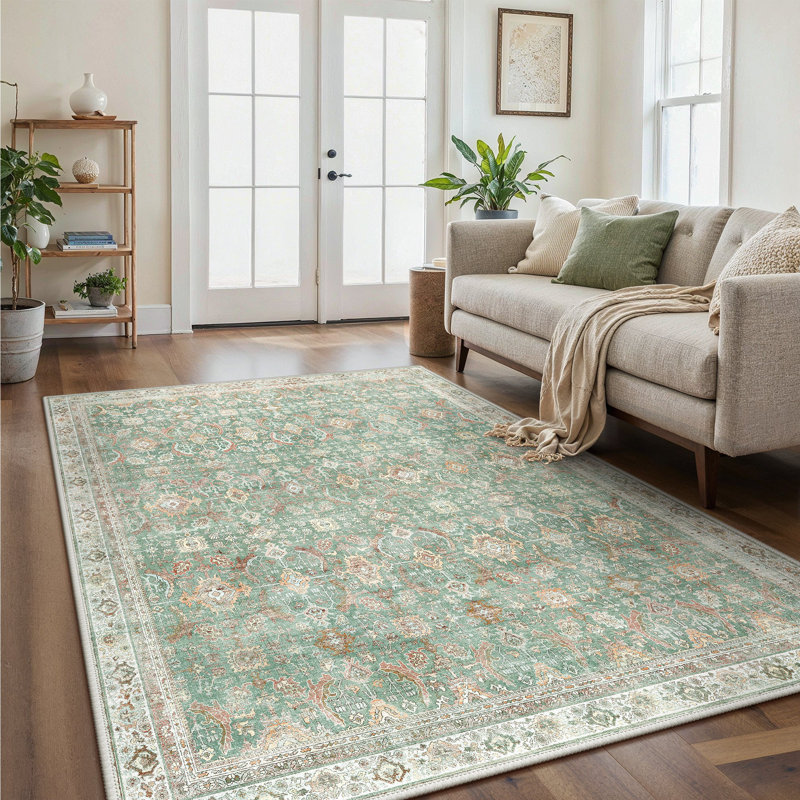 Area Rug, Green/Brown/Beige, Rectangle 160 x 230 cm