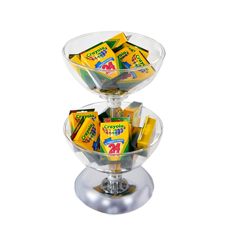 Two-Tier 10" & 10" Bowl Counter Display, 16.5" H x 10" W x 10" D