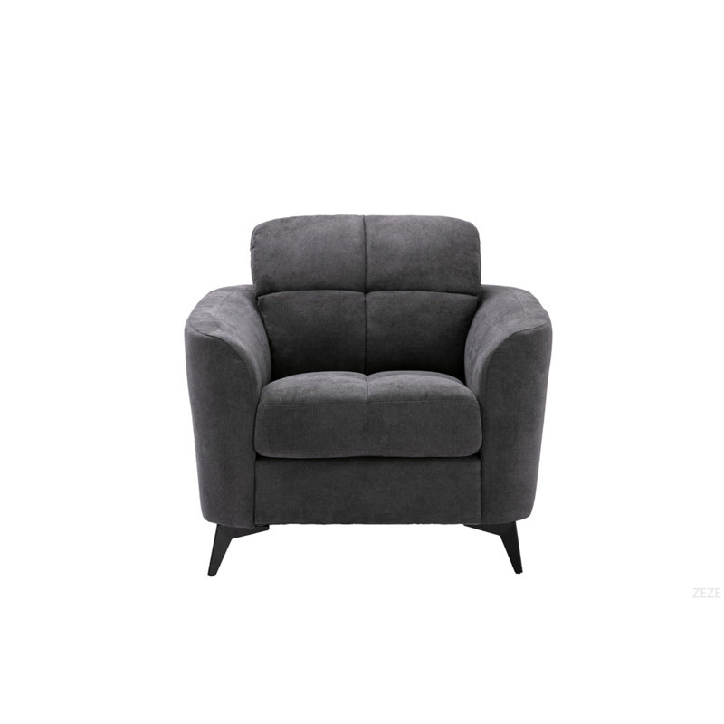 Carlotta 39"W Gray Woven Fabric Chair, Gray