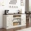 Meuble télé 75 po avec prises de courant pour téléviseur 75 80 et 85 po, grande console média avec armoires de rangement et tablettes réglables-688739389-674491401