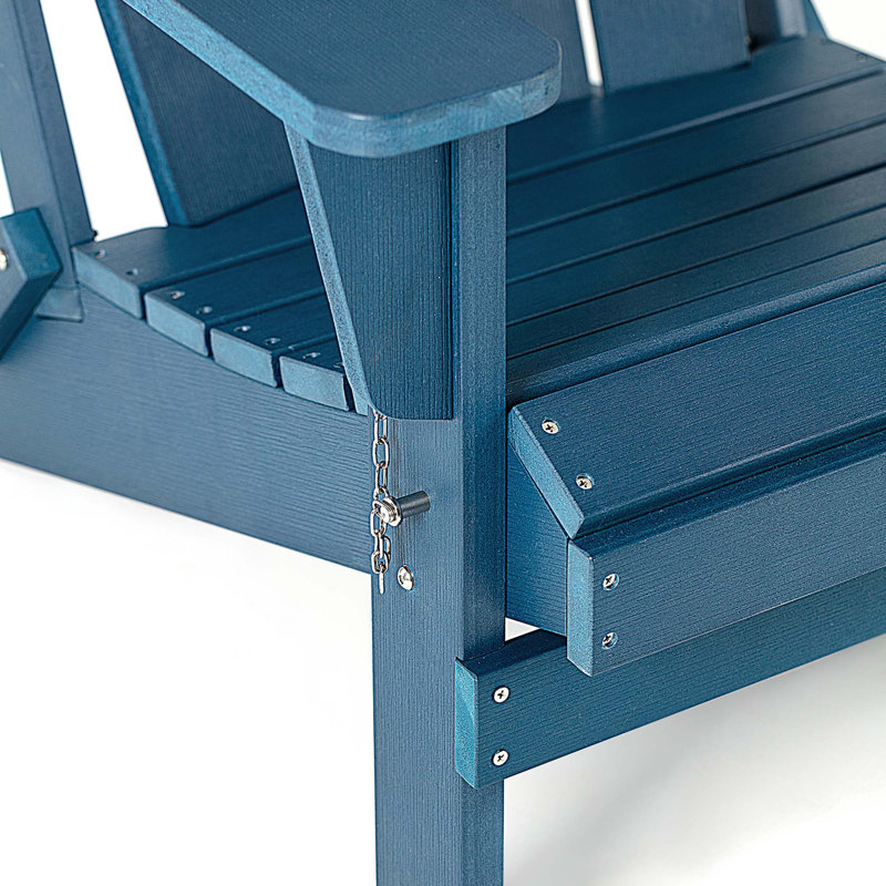 Chaise Adirondack pliante en plastique Hyginos, Bleu