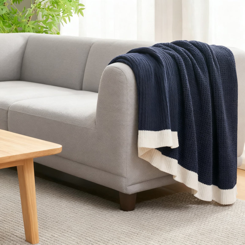 Jeté en chenille en tricot gaufré pour canapé, couverture de canapé décorative ultra douce et confortable, respirante et chaude pour toutes les saisons