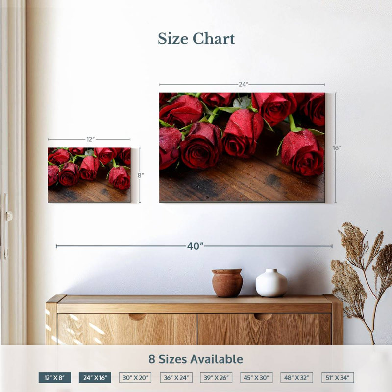 Harnek fraîchement cueillies roses rouges, H 16 po x l 24 po