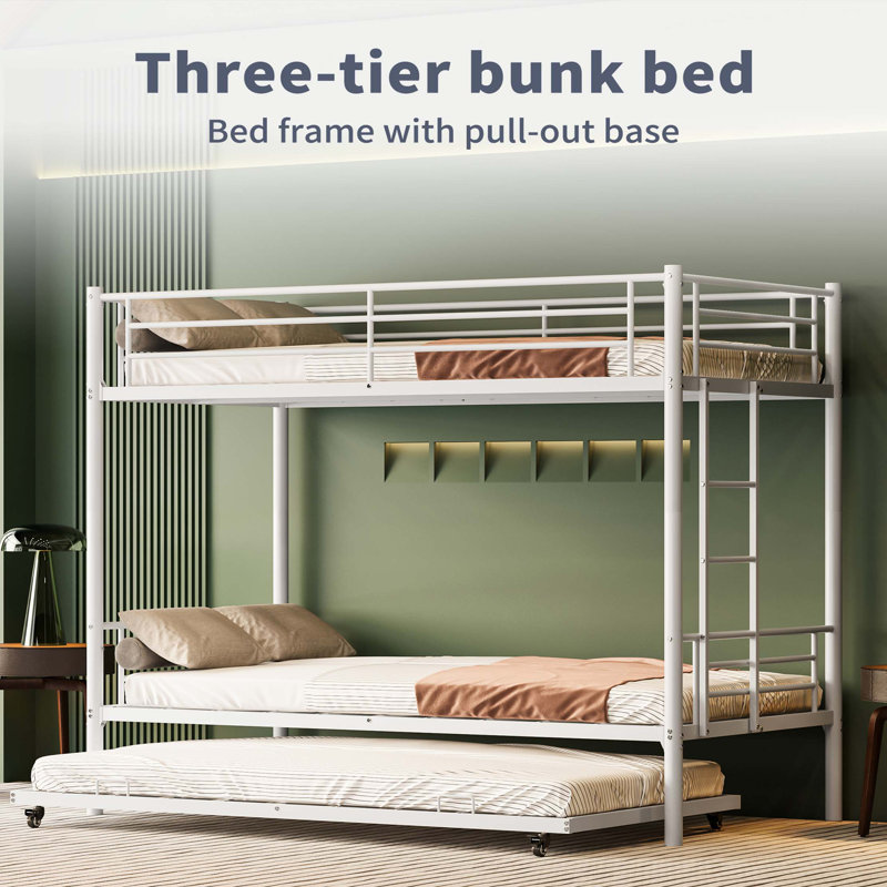 Twin Over Full Bunk Bed, White