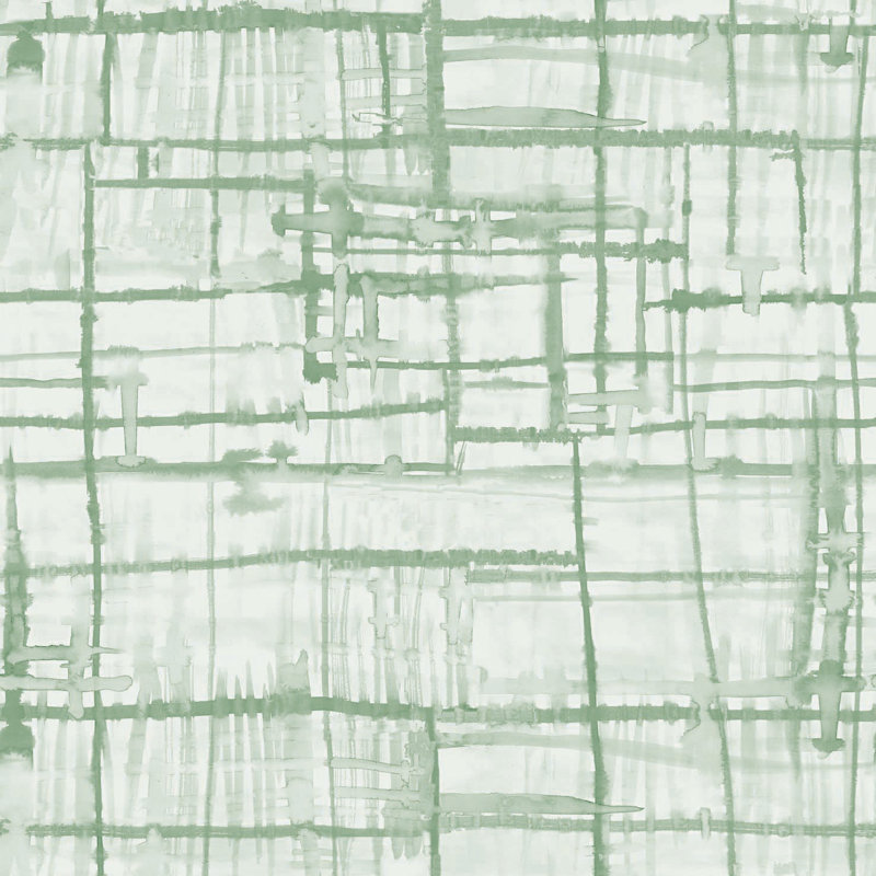 Painterly Fog 33' L x 20.5" W  Wallpaper Roll, Green