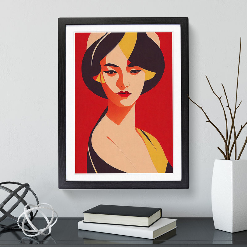 Classic Portrait Of A Woman No.5 - Single Picture Frame Print, Black, 64cm H x 46cm W x 2cm D