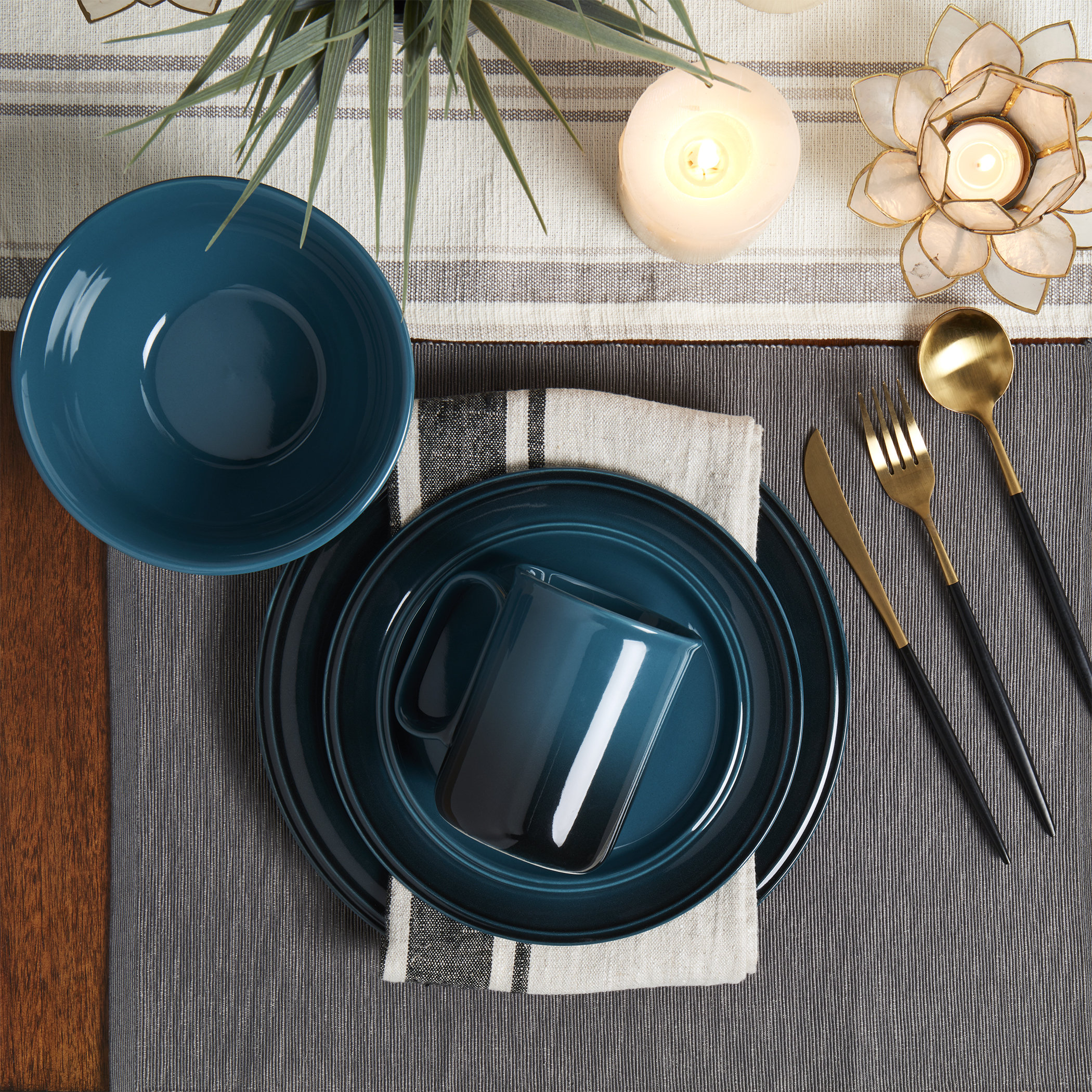 Mason Craft More Festival Dinnerware Ombre 12 Piece Set, Service