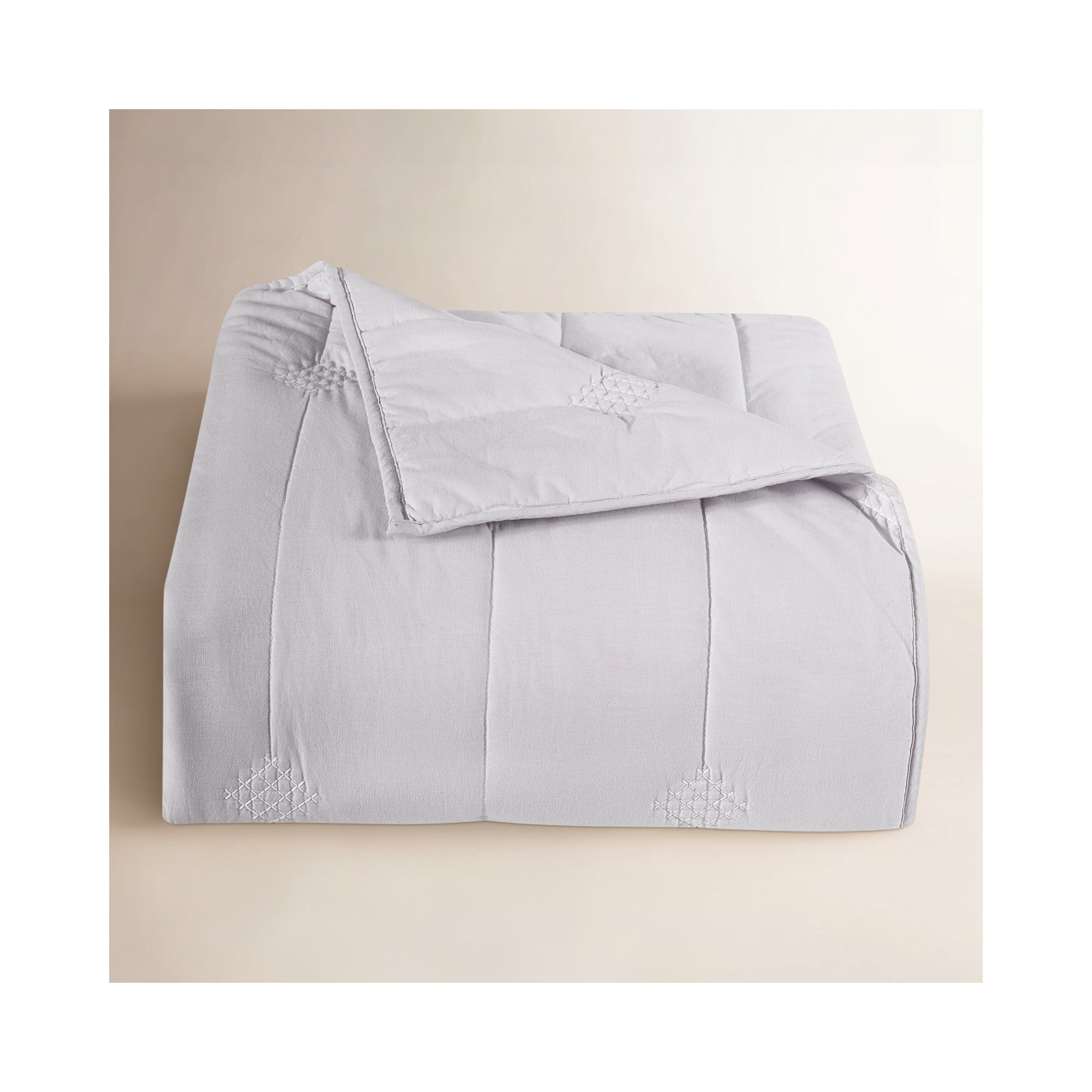 Andy 3 Piece Quilt Set, Gray, Full/Queen Quilt + 2 Shams